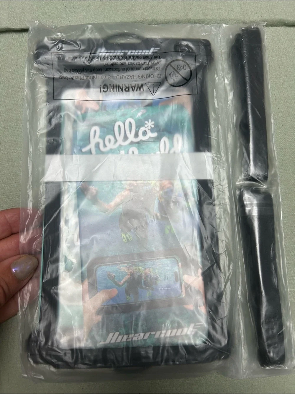 Waterproof Phone Pouch with Neck Strap - Black